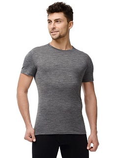 Термобелье мужское футболка Norveg SOFT кор.рукав 100% шерсть мериносов, черный