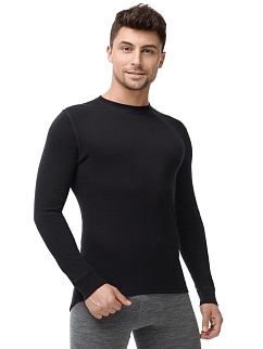Термобелье мужское футболка Norveg SOFT длинн.рукав 100% шерсть мериносов, черный