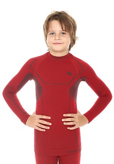 Детское термобелье футболка c длинным рукавом для мальчиков Brubeck Thermo Kids красная